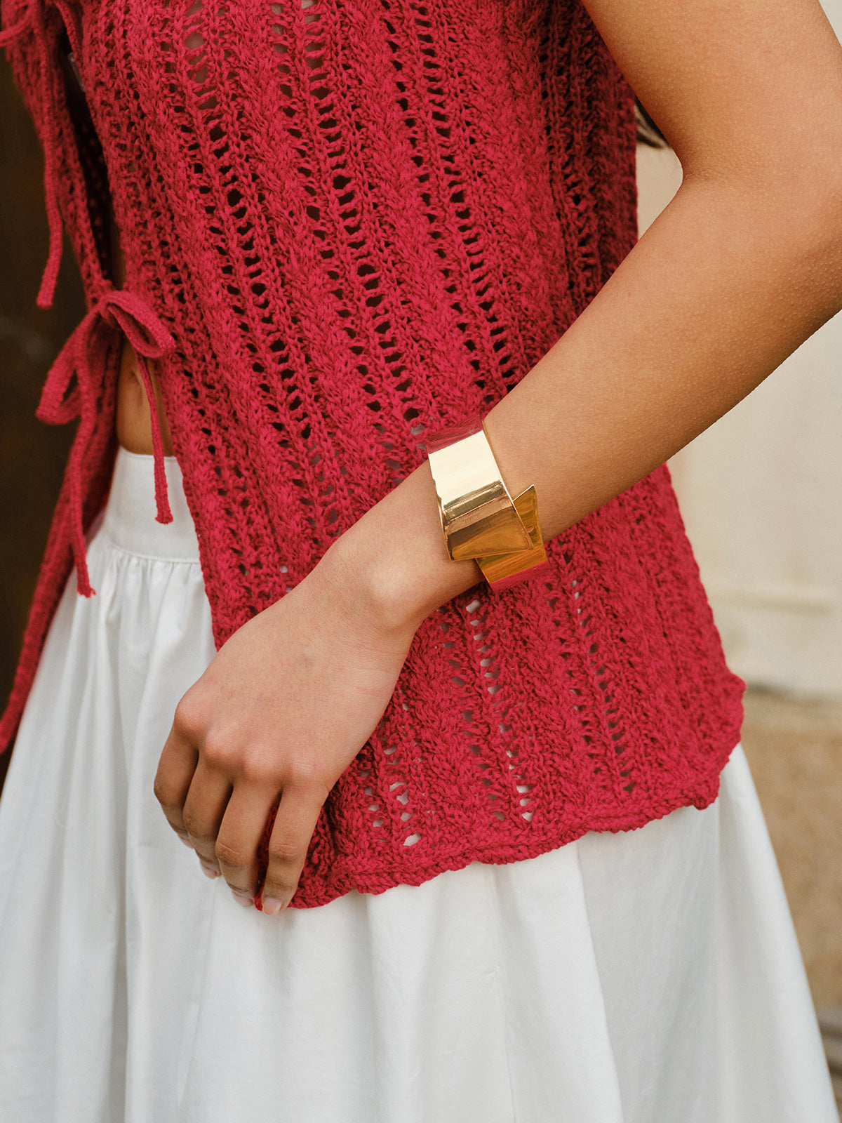 Geometric Metal Cuff Bracelet