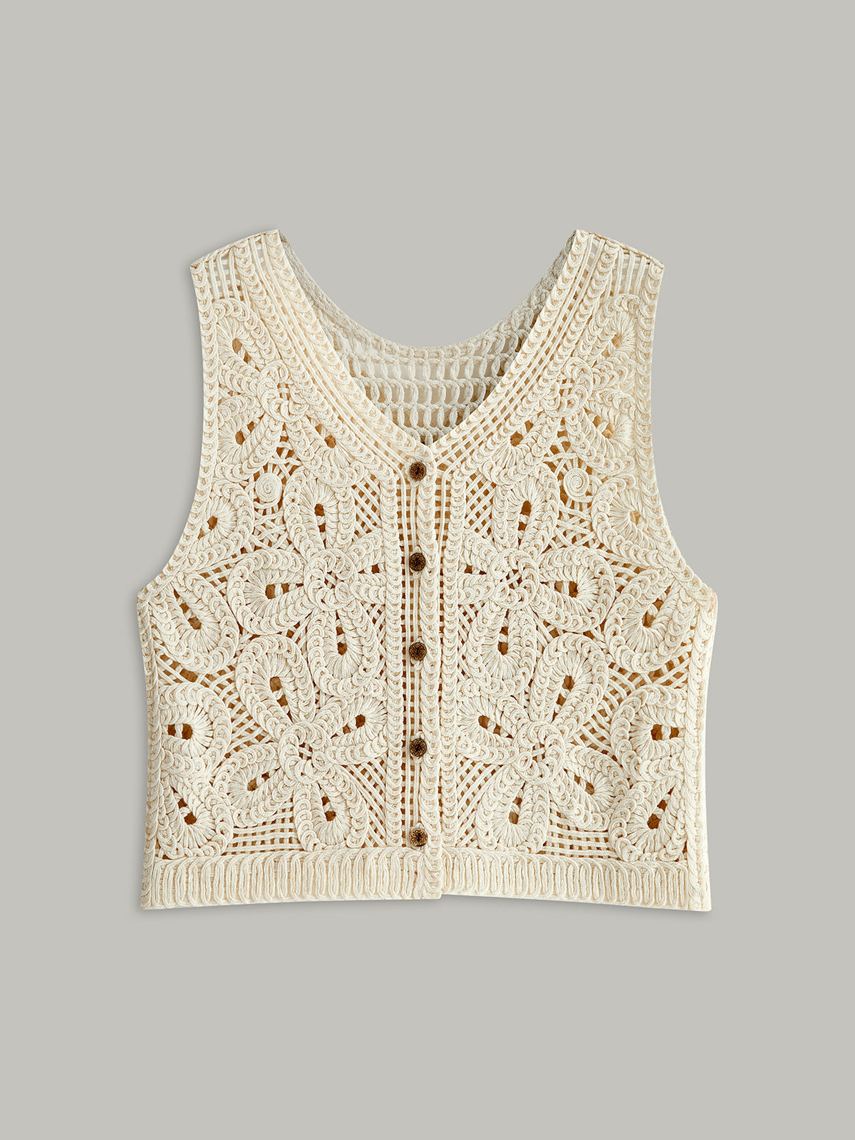 Crochet Buttoned Vest
