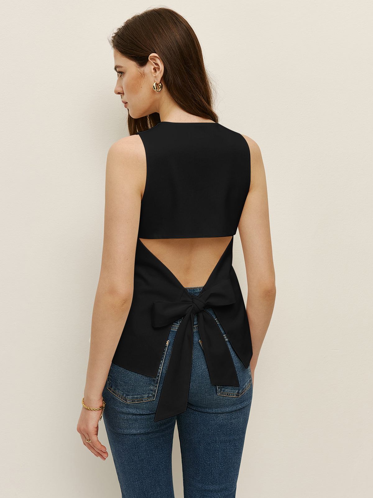 Bow Back Detail Sleeveless Top