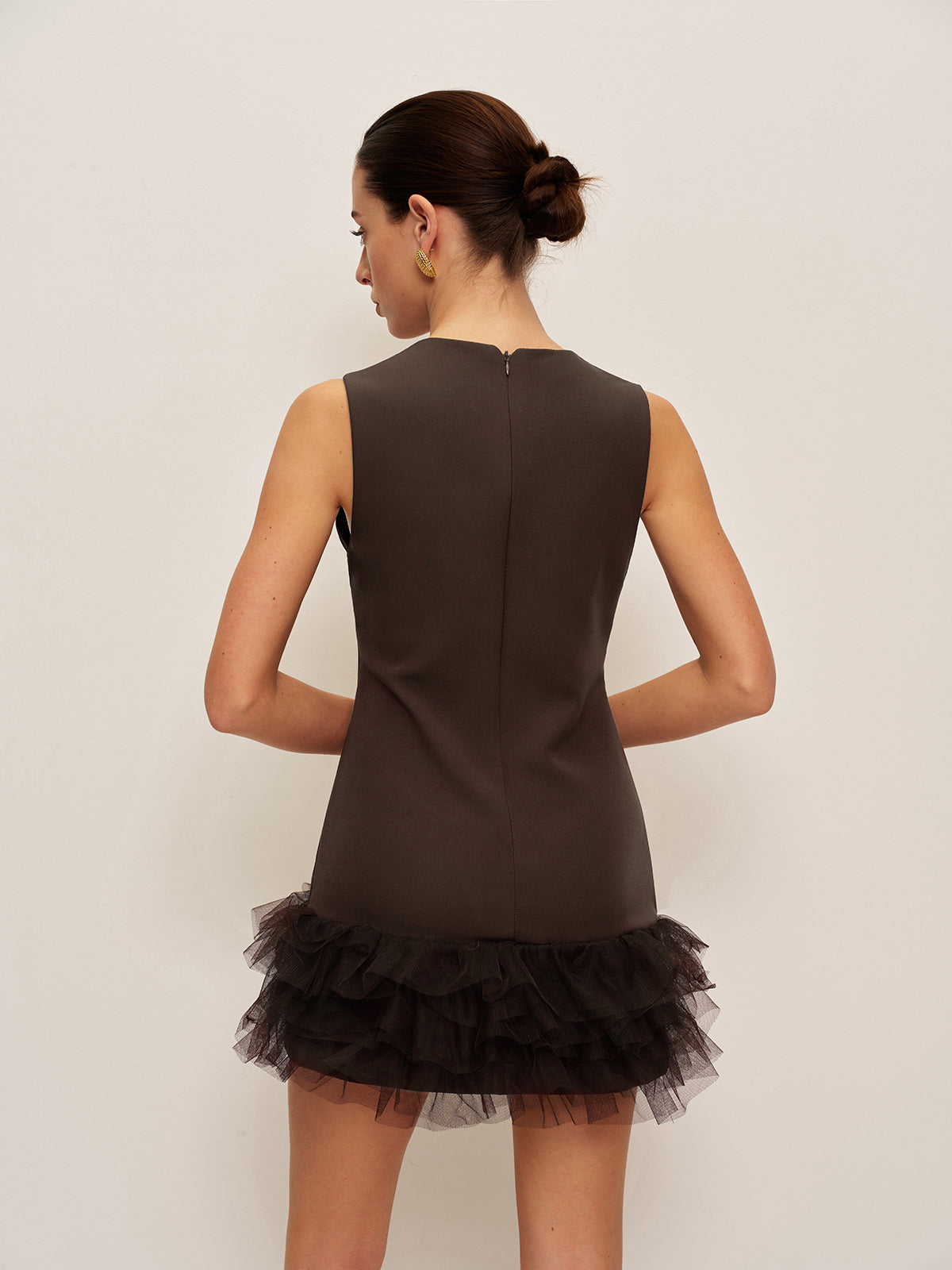 Ruffled Hem Sleeveless Dress