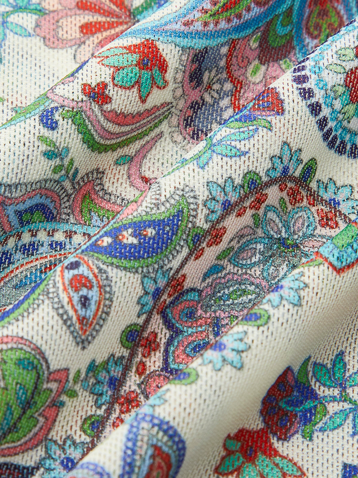 Tie-Back Bikini Set with Paisley Print Cover-Up