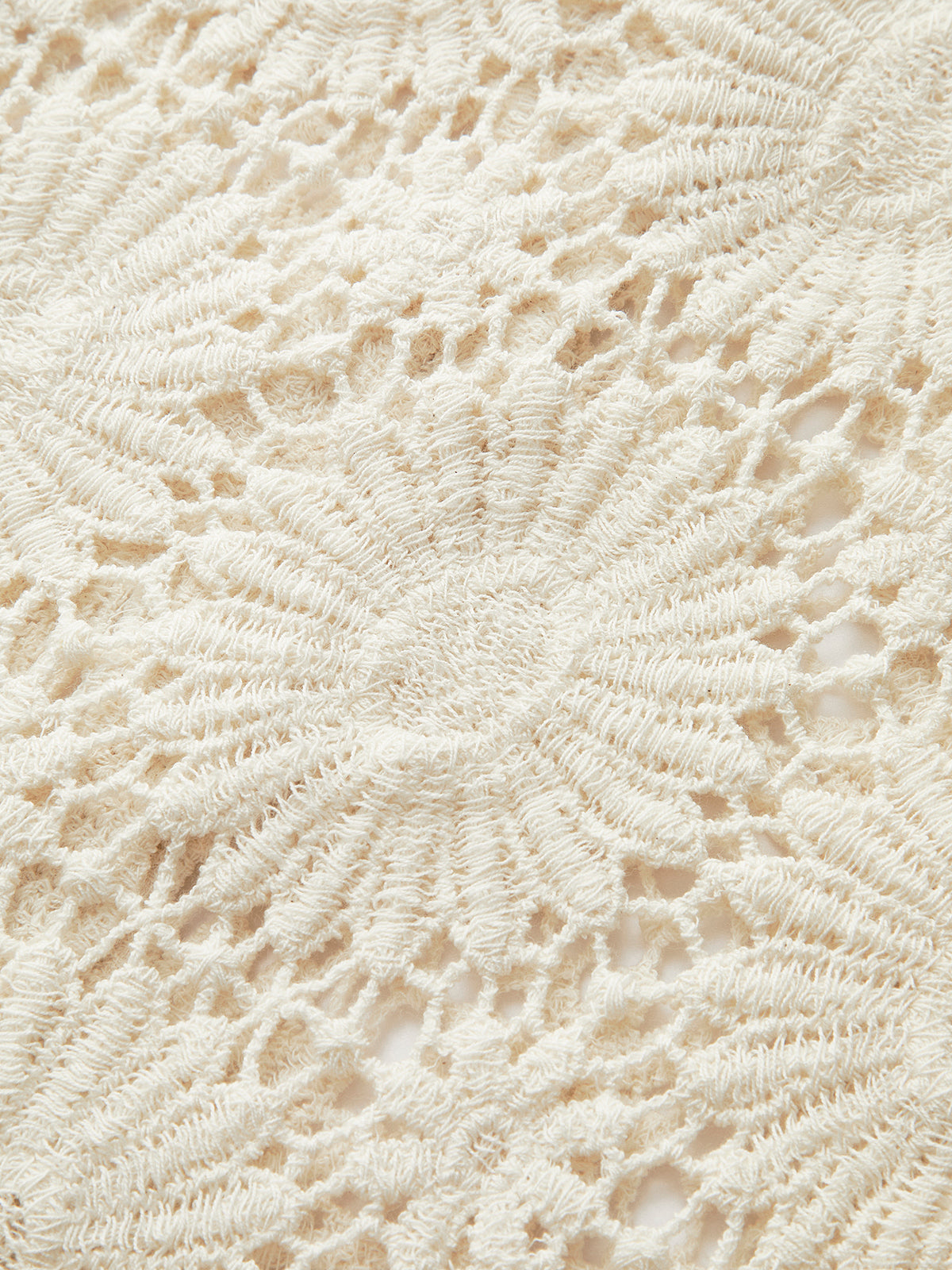 Crochet Floral Button-Front Cardigan