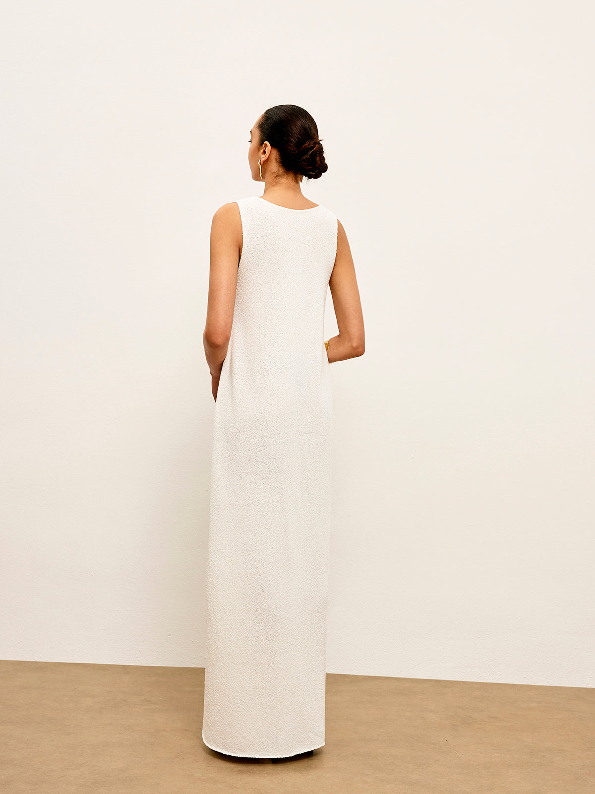 Metal Detail Sleeveless Sweater Dress