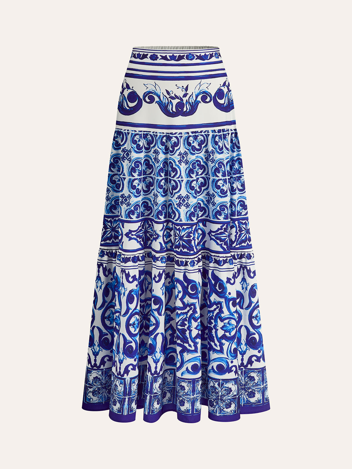 Boho Print Satin Skirt