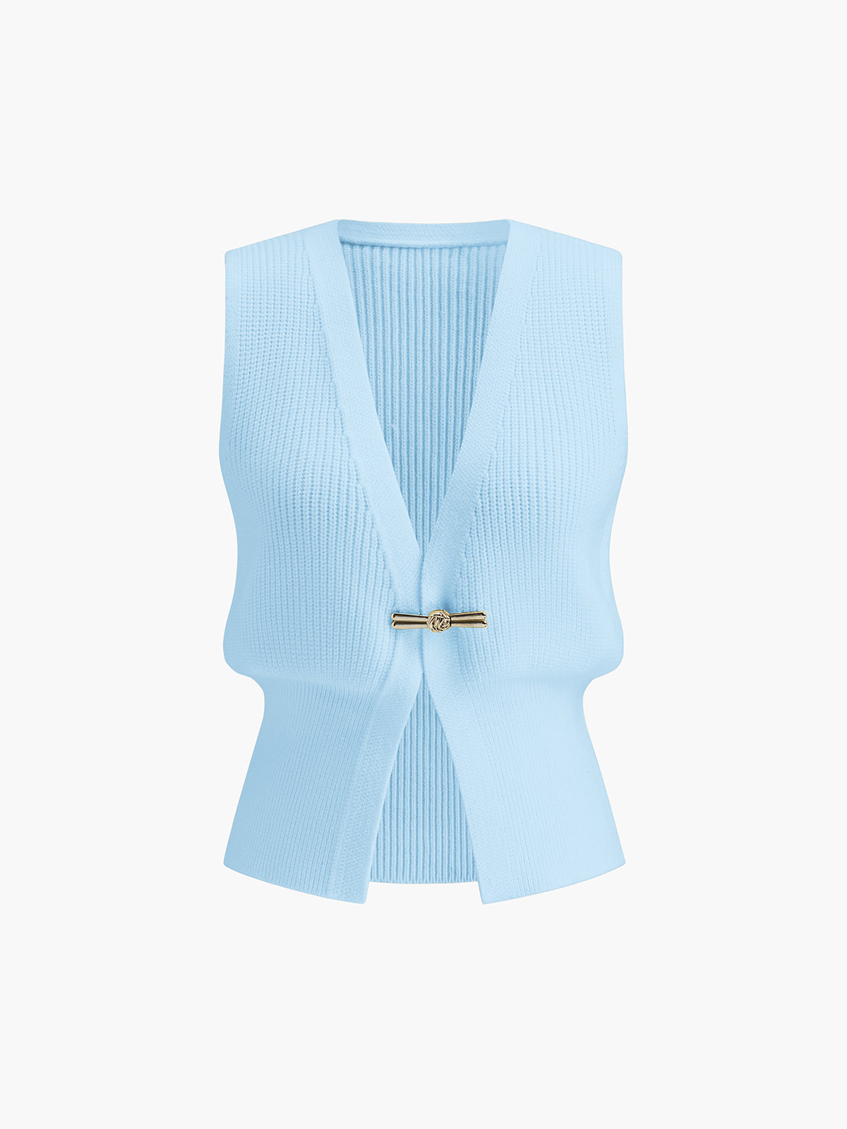 Metal Buckle Waisted Sweater Vest