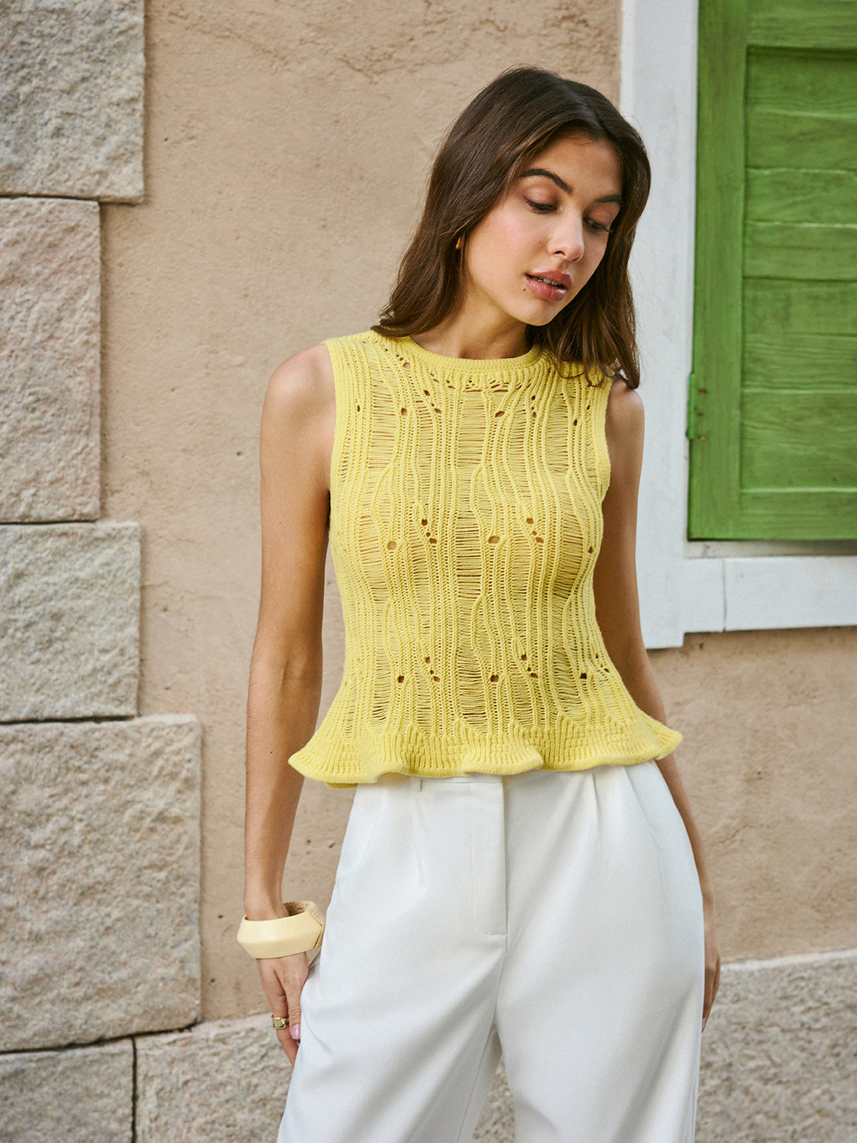 Lettuce Trim Sweater Vest