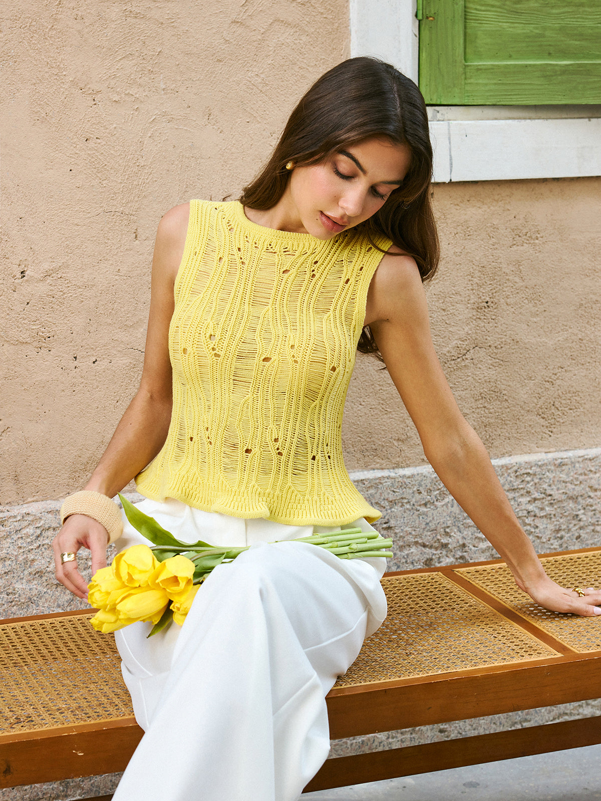 Lettuce Trim Sweater Vest