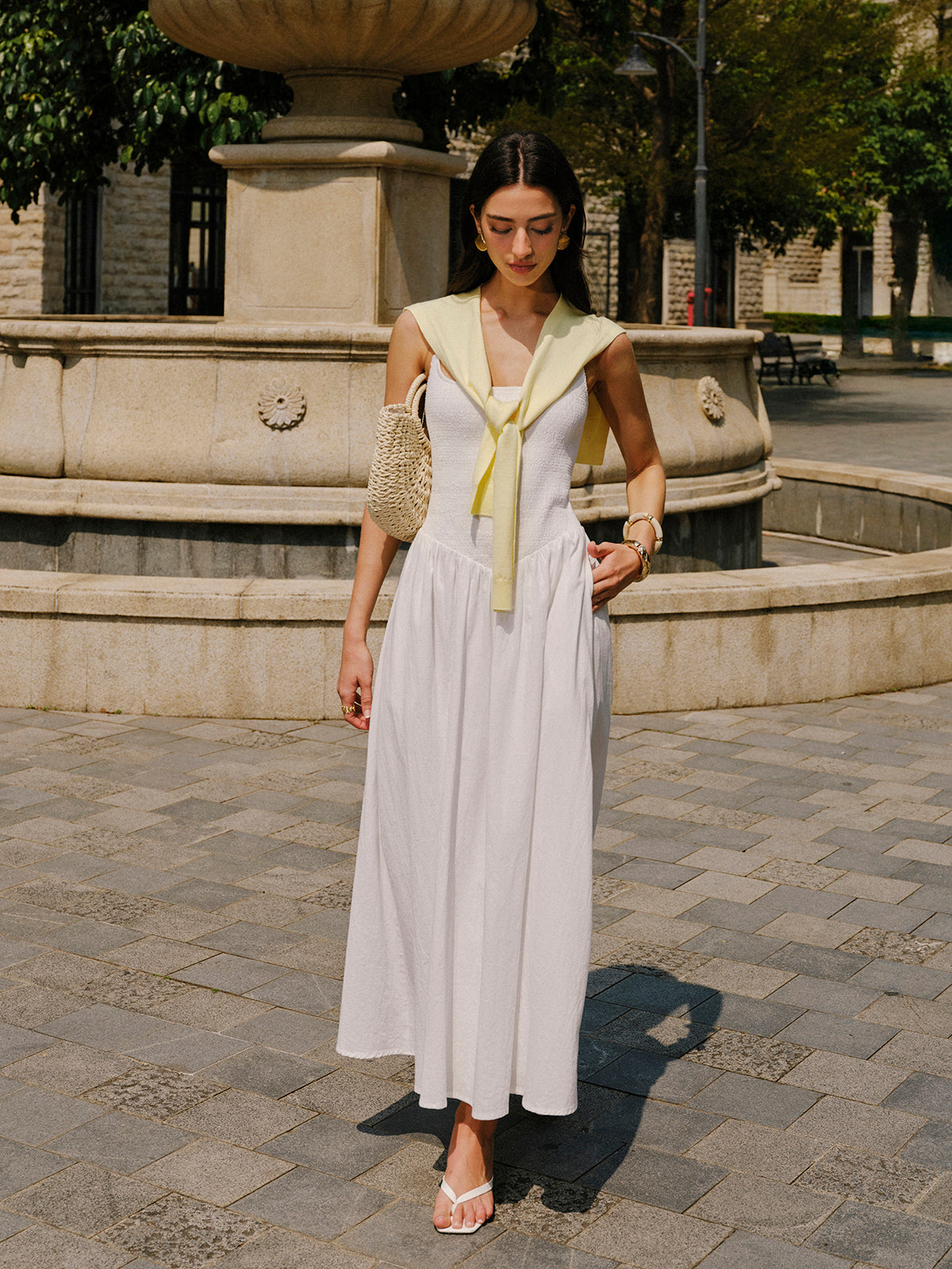 Cotton Pocket Detail Cami Dress