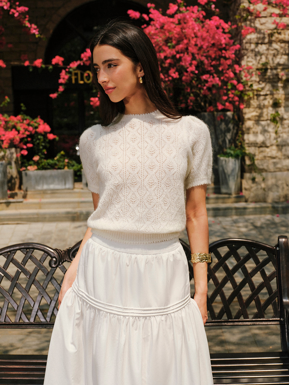 Wool-Blend Textured Knit Top