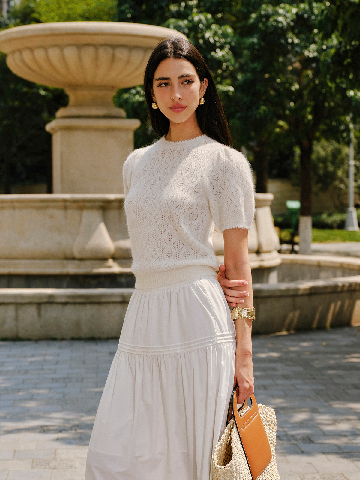 Wool-Blend Textured Knit Top