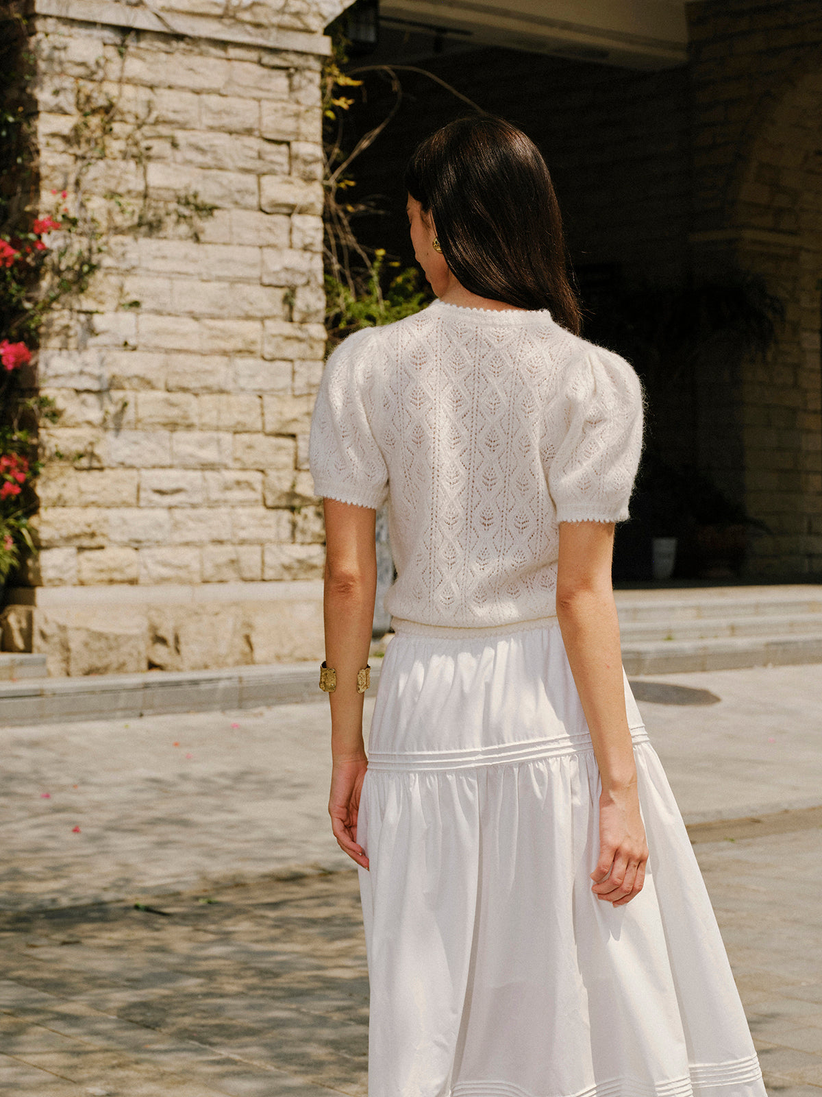 Wool-Blend Textured Knit Top