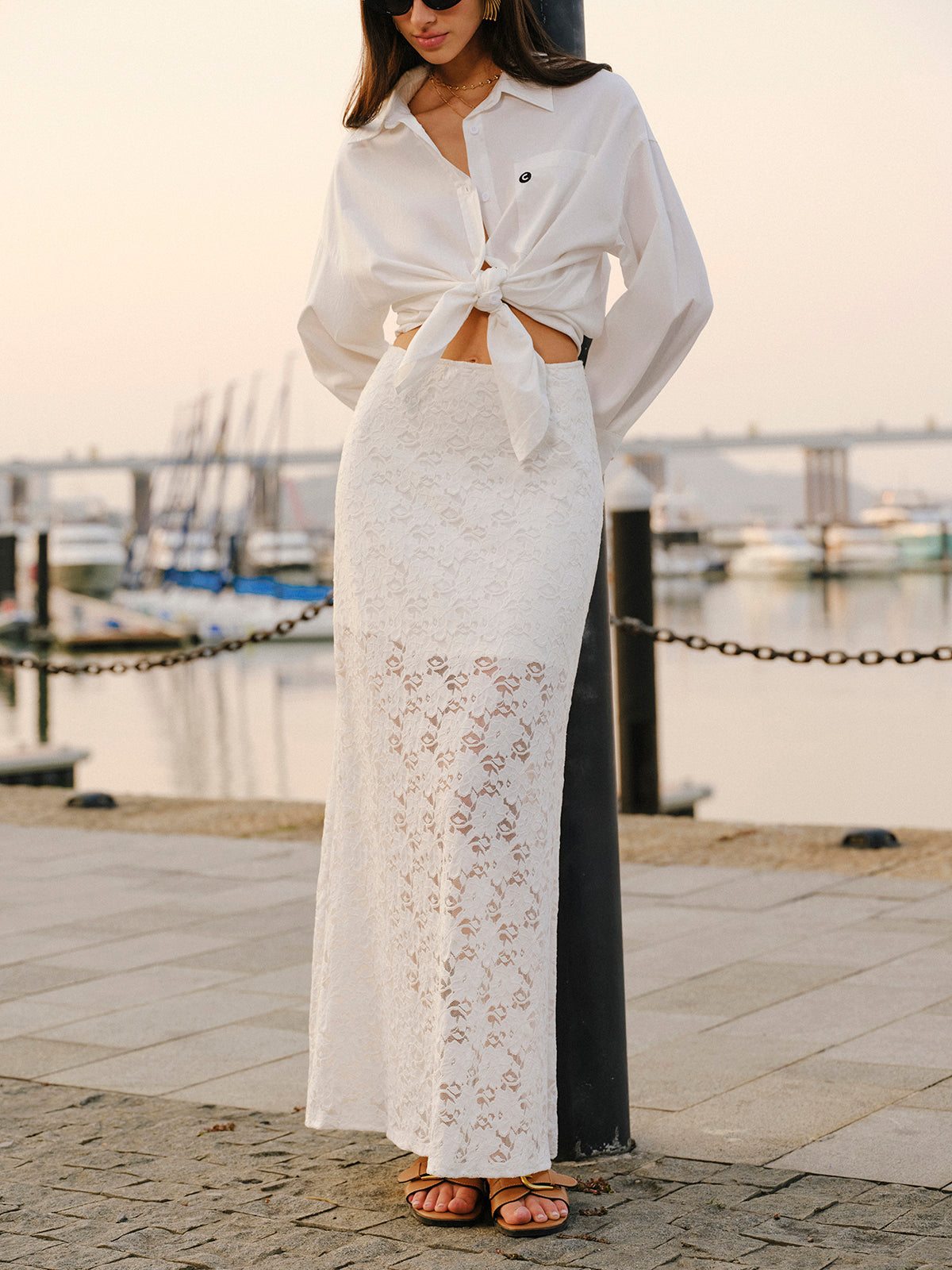 Semi-Sheer Lace Skirt