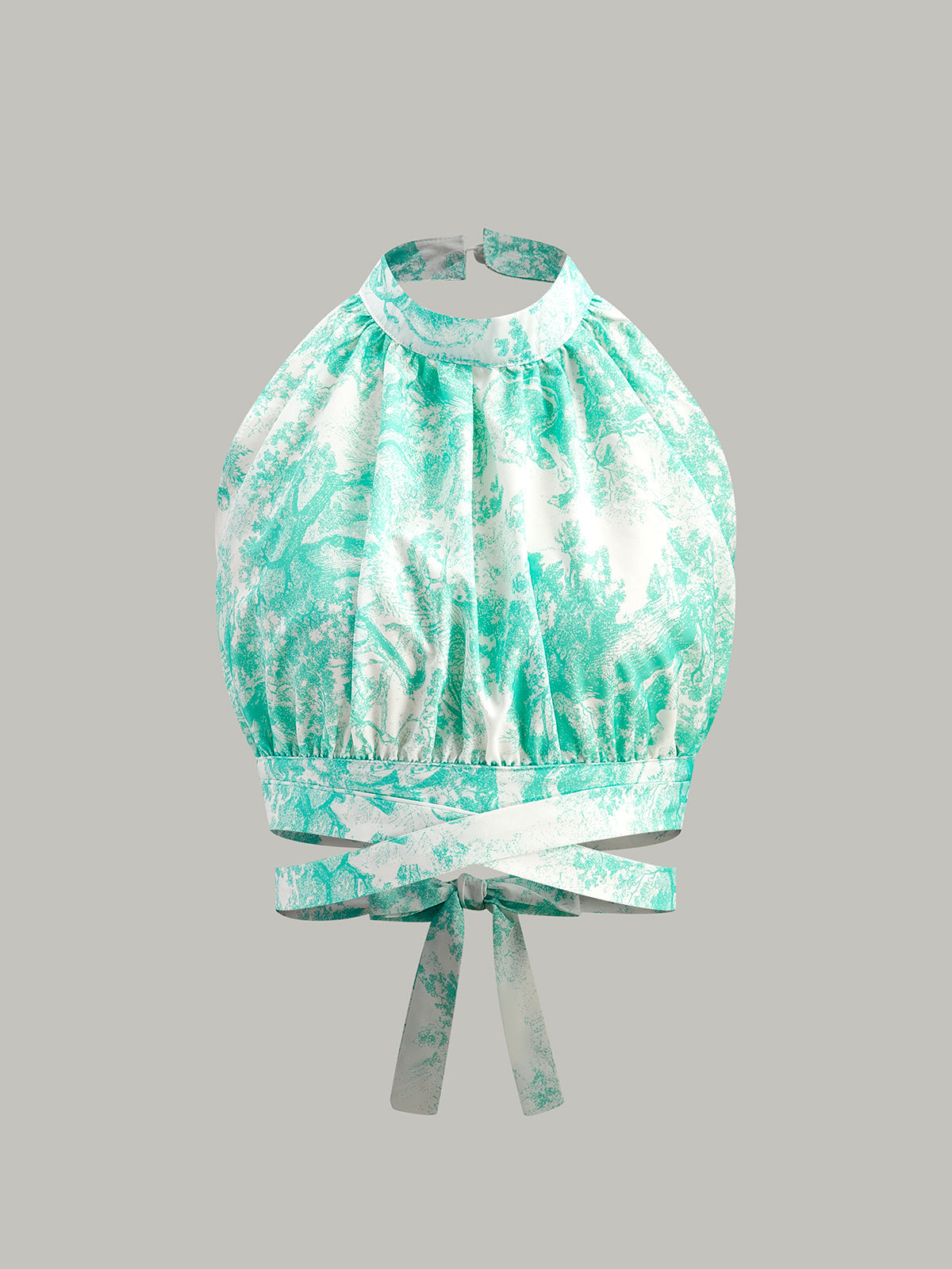 Halter Neck Backless Button-Front Skirt Set