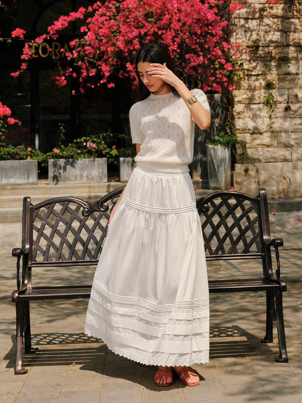 Tiered Scalloped Hem Skirt