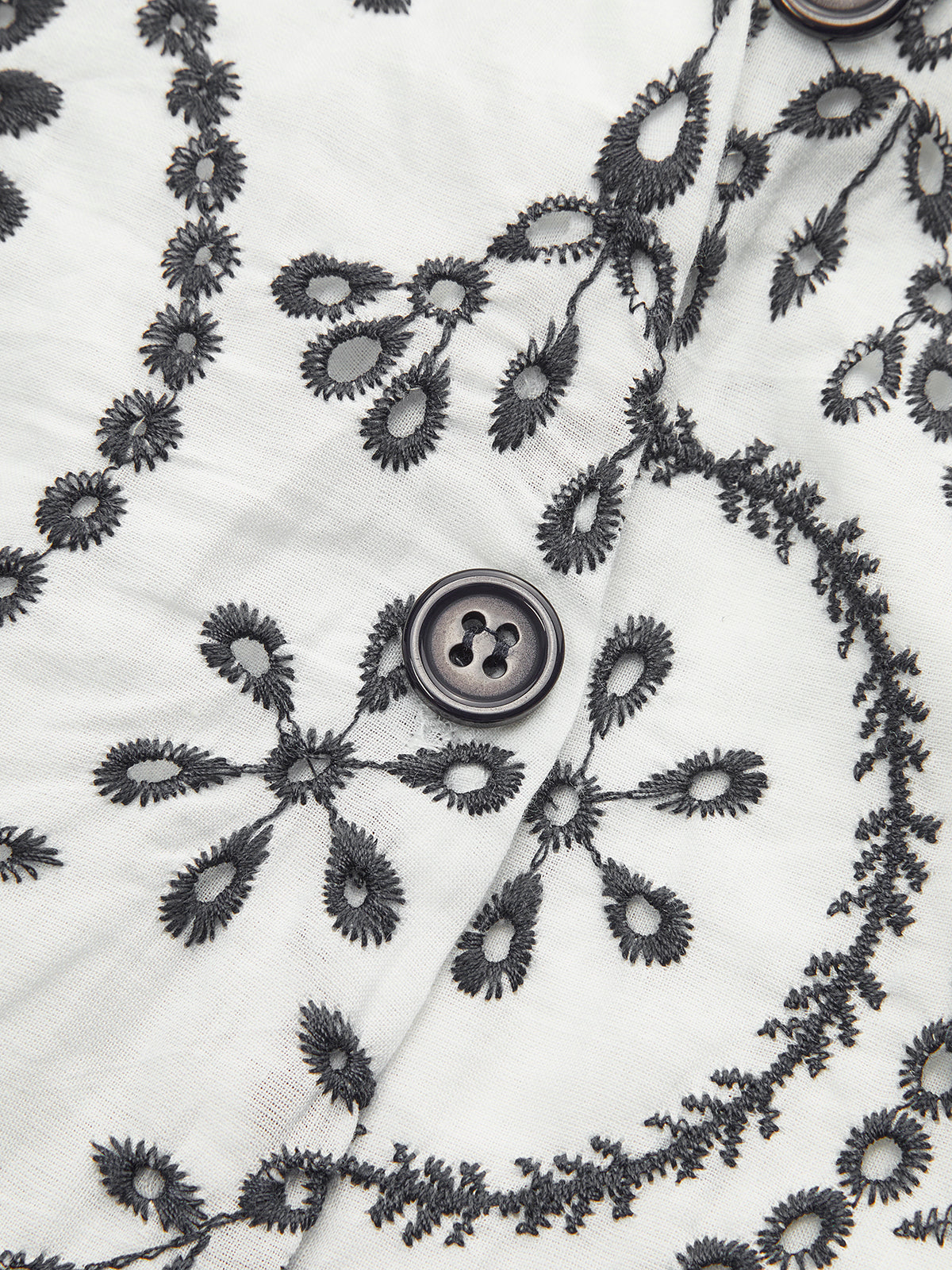 Embroidered V-Neck Belted Dress