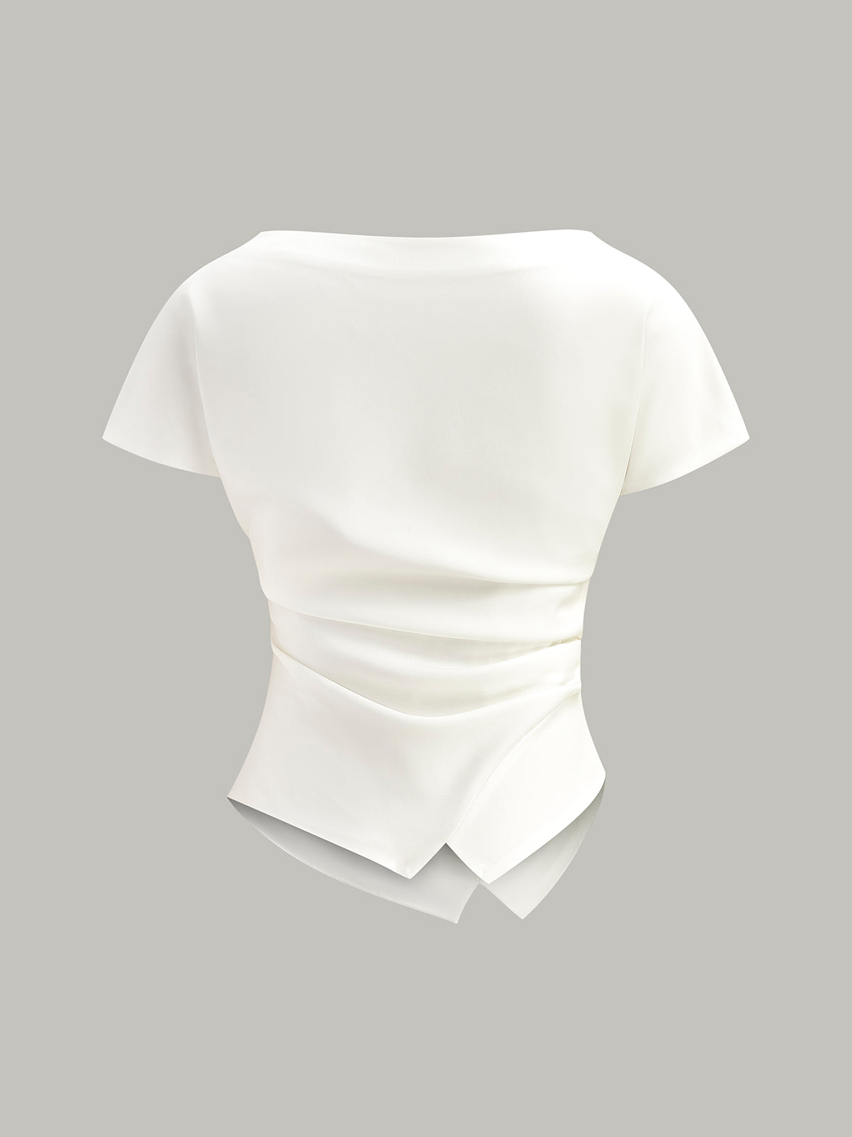 Asymmetric Hem Ruched T-Shirt