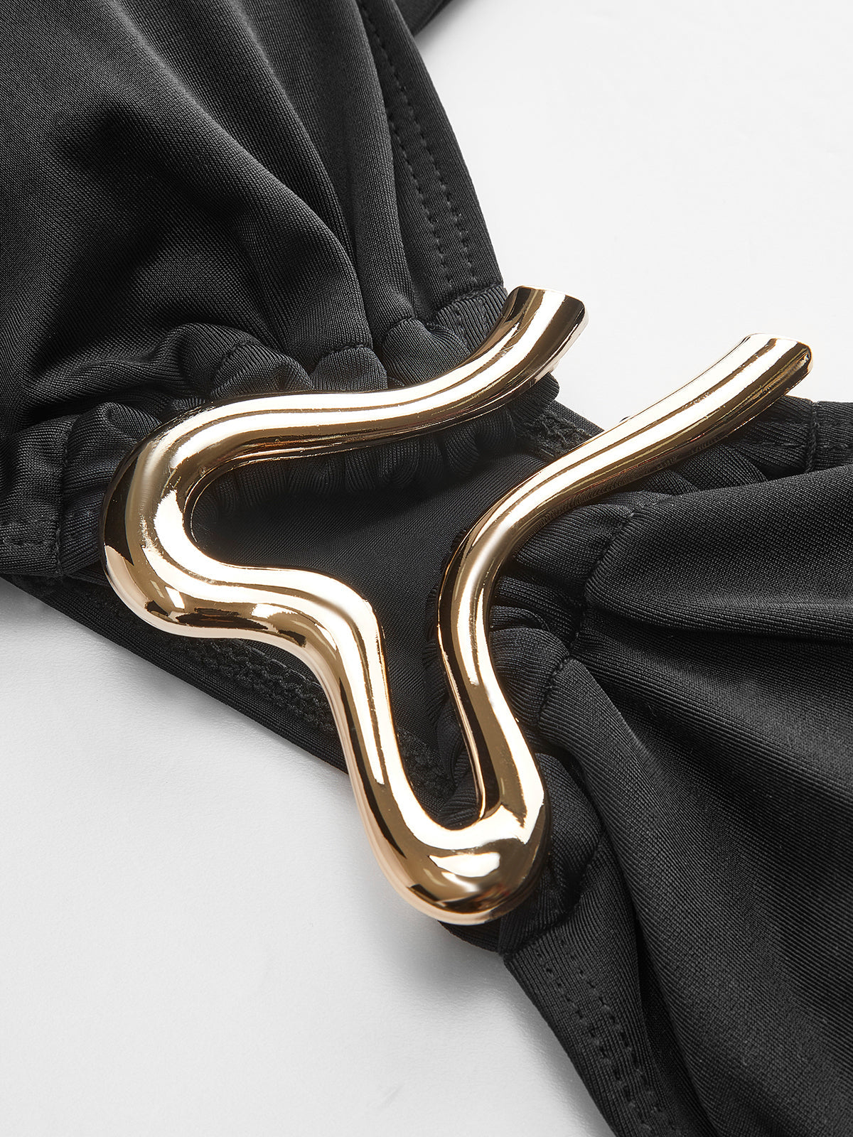 Golden Detail Bikini Set With Cover-Up Skirt