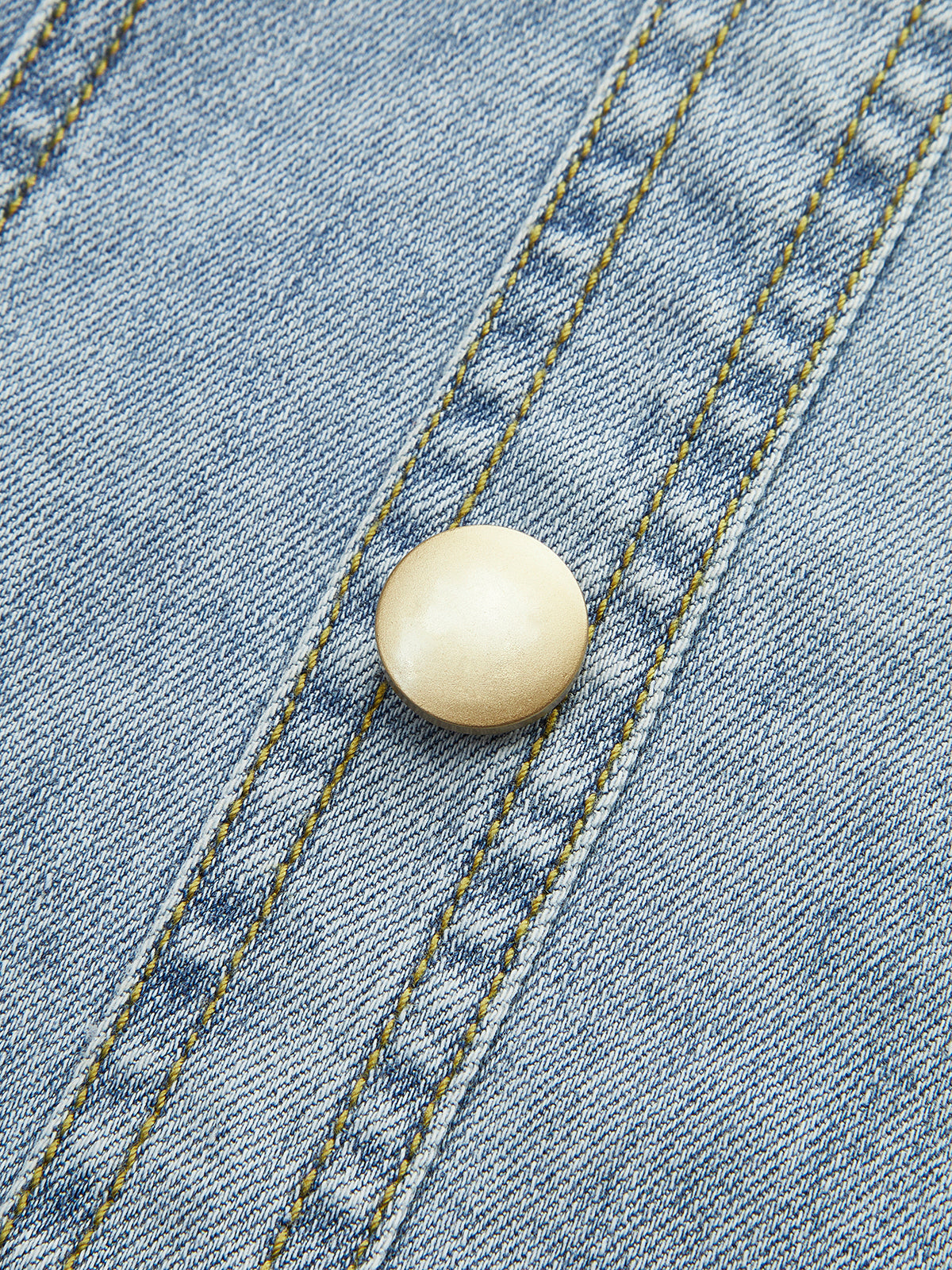 Button-Front Denim Sleeveless Dress