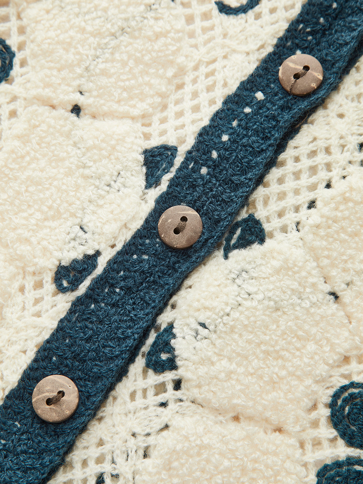 Embroidered Crochet Knit Vest