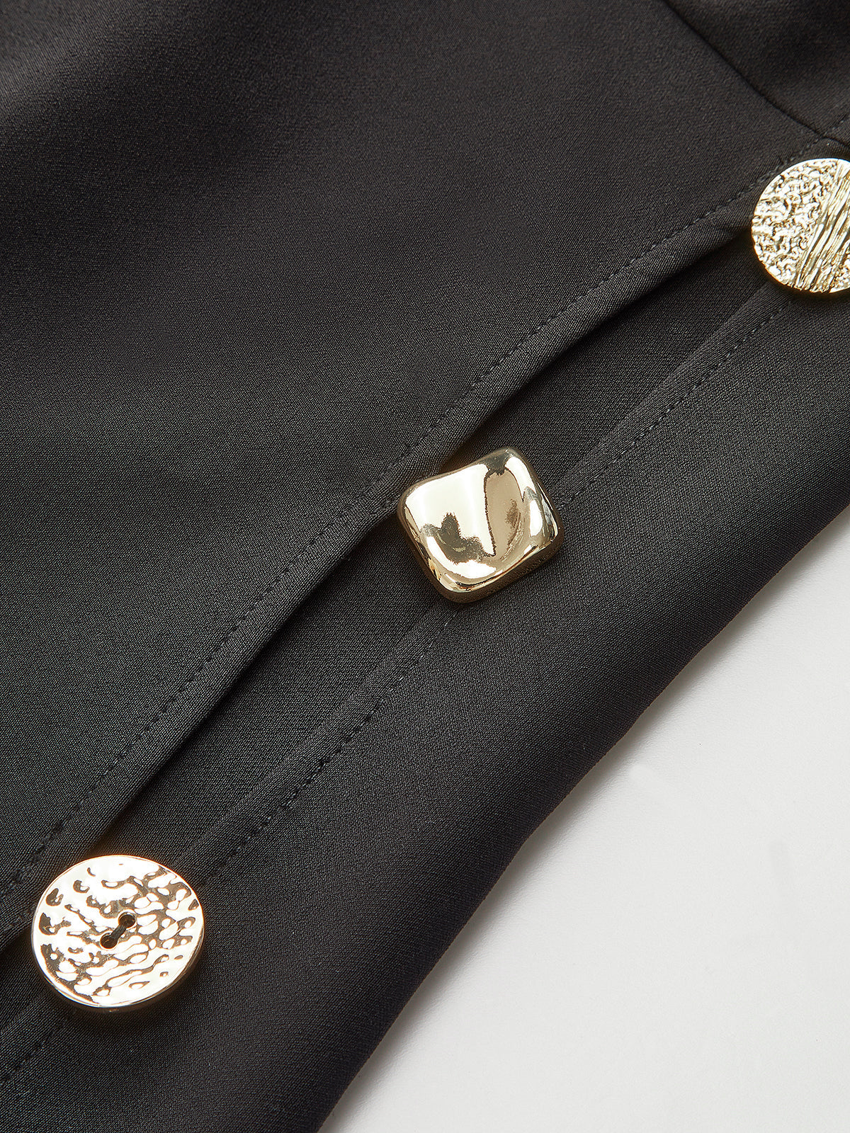 Cut-Out Side Metal Detail Zipper T-Shirt