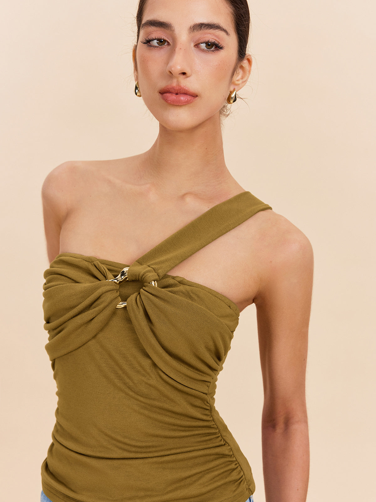 Twist Front One-Shoulder Top