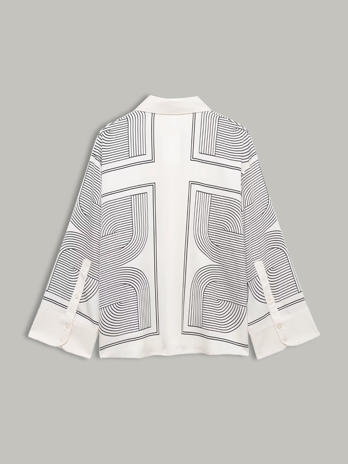 Geometrical Print Lapel Shirt