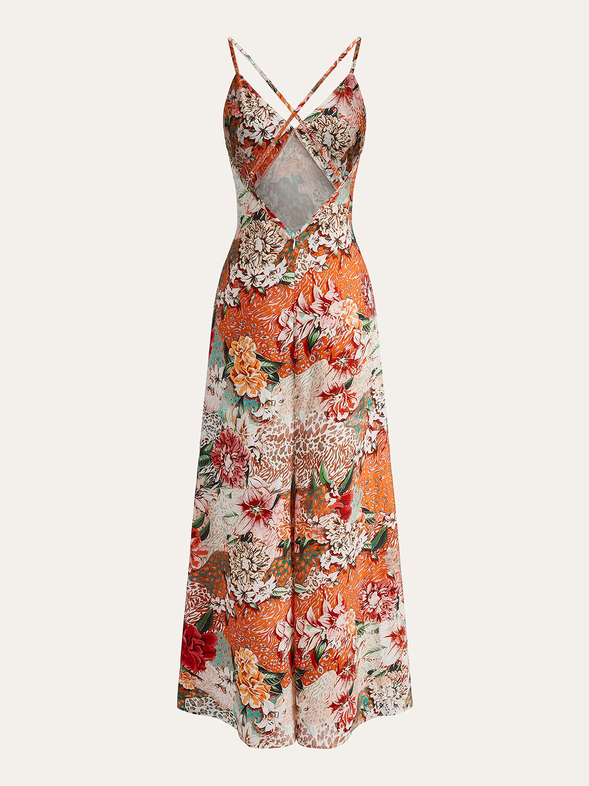 Floral Print Cross-Back Dress