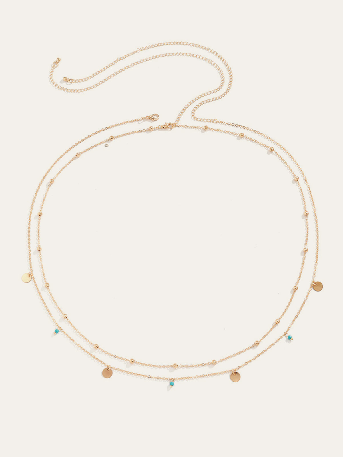 Alloy Colorful Beaded Double Layer Belt