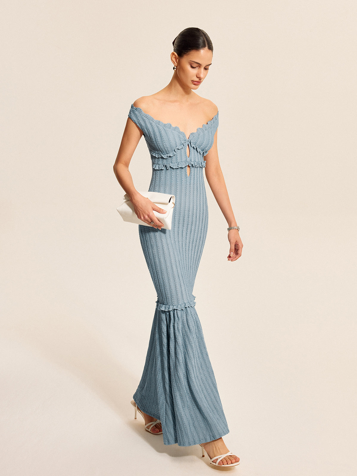 Off-Shoulder Ruffle Detail Dress