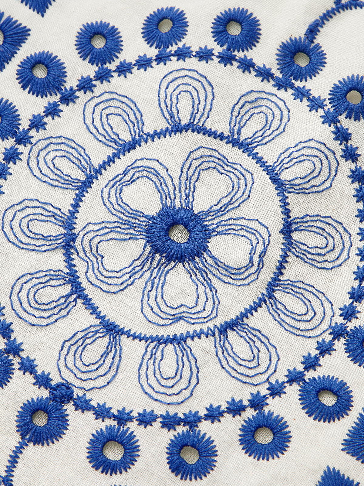 Cotton Embroidery Scalloped Hem Elastic Waistband Skirt