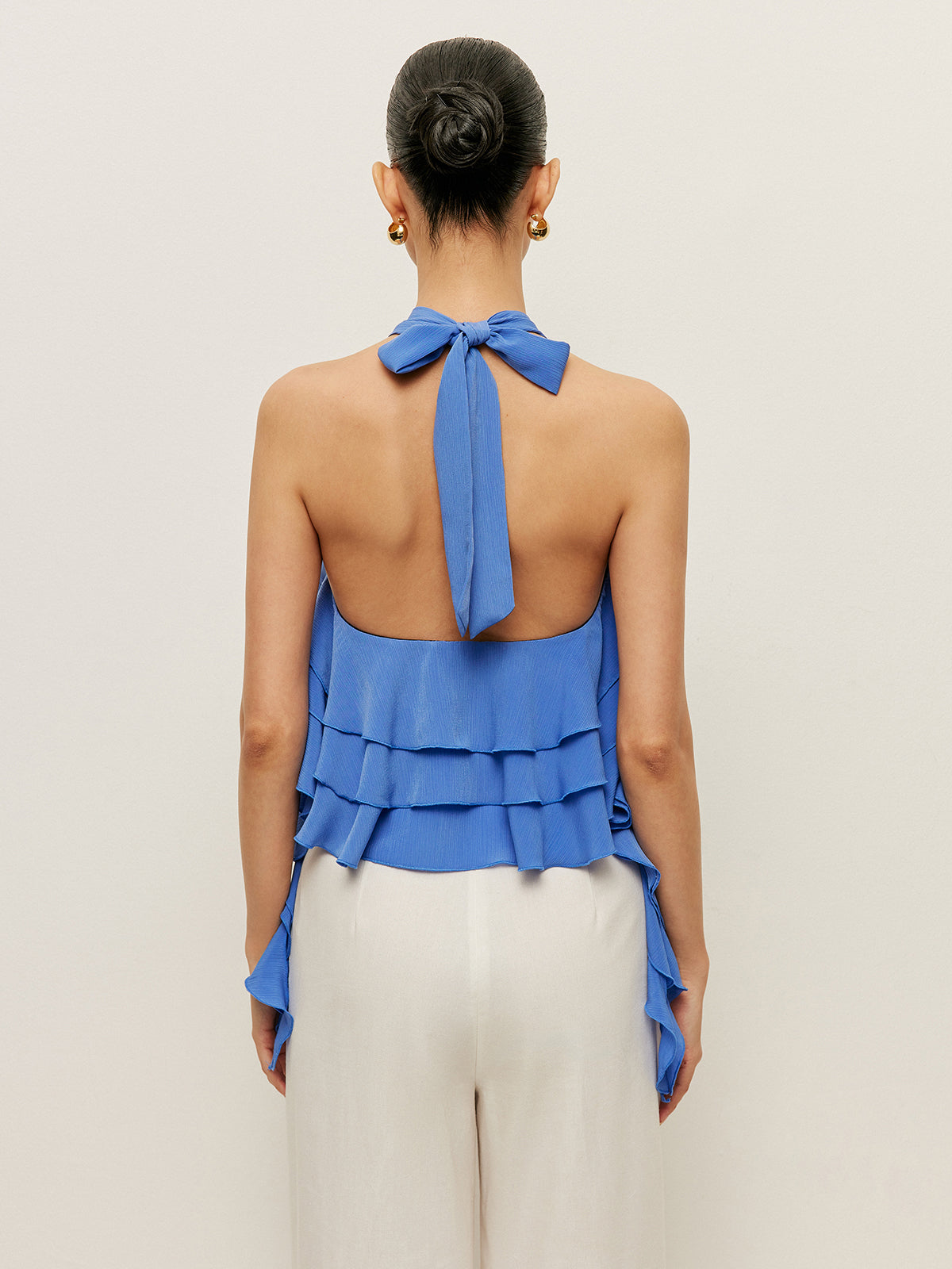 Halter Neck Ruffled Top