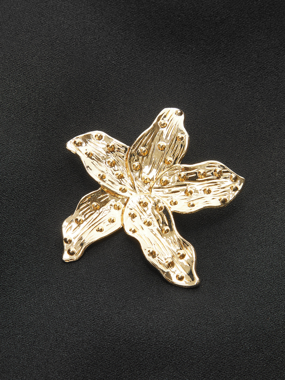 Metal-Button High-Neck Short Dress