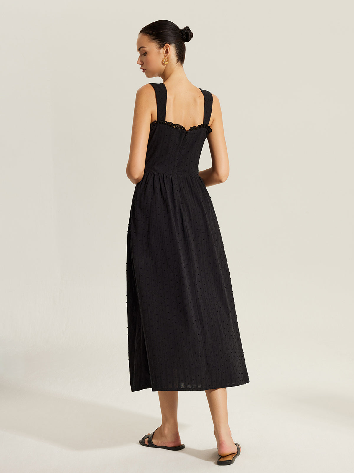 Cotton Sweetheart Neckline Dress