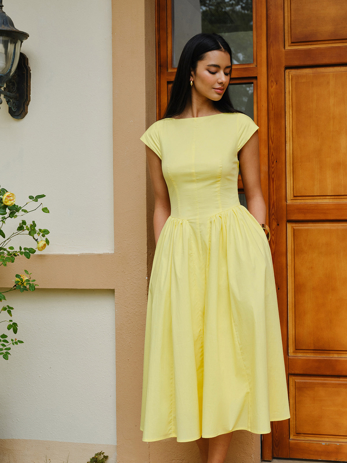 Open-Back Cap Sleeve Dress