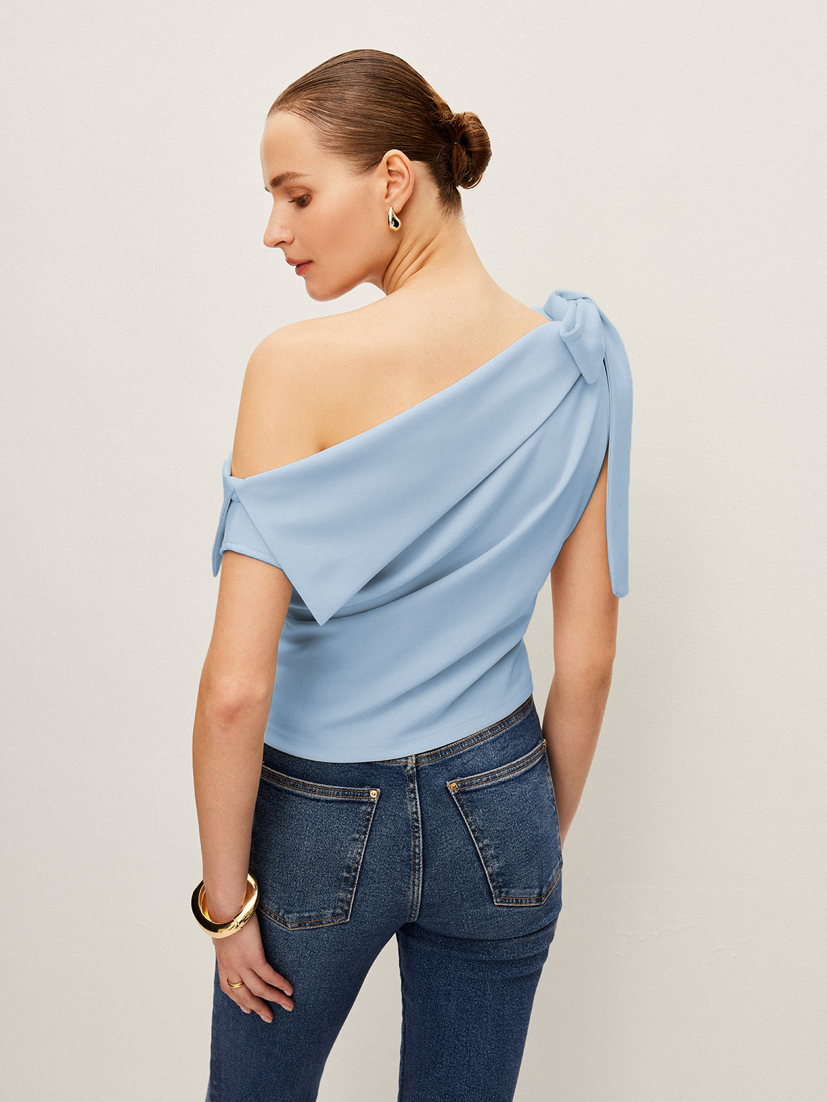One-Shoulder Top With Bow Detail