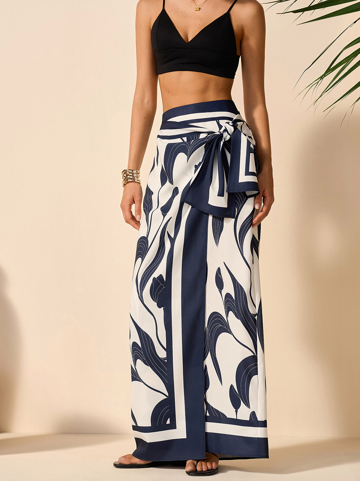 Floral Print Tie-Waist Skirt