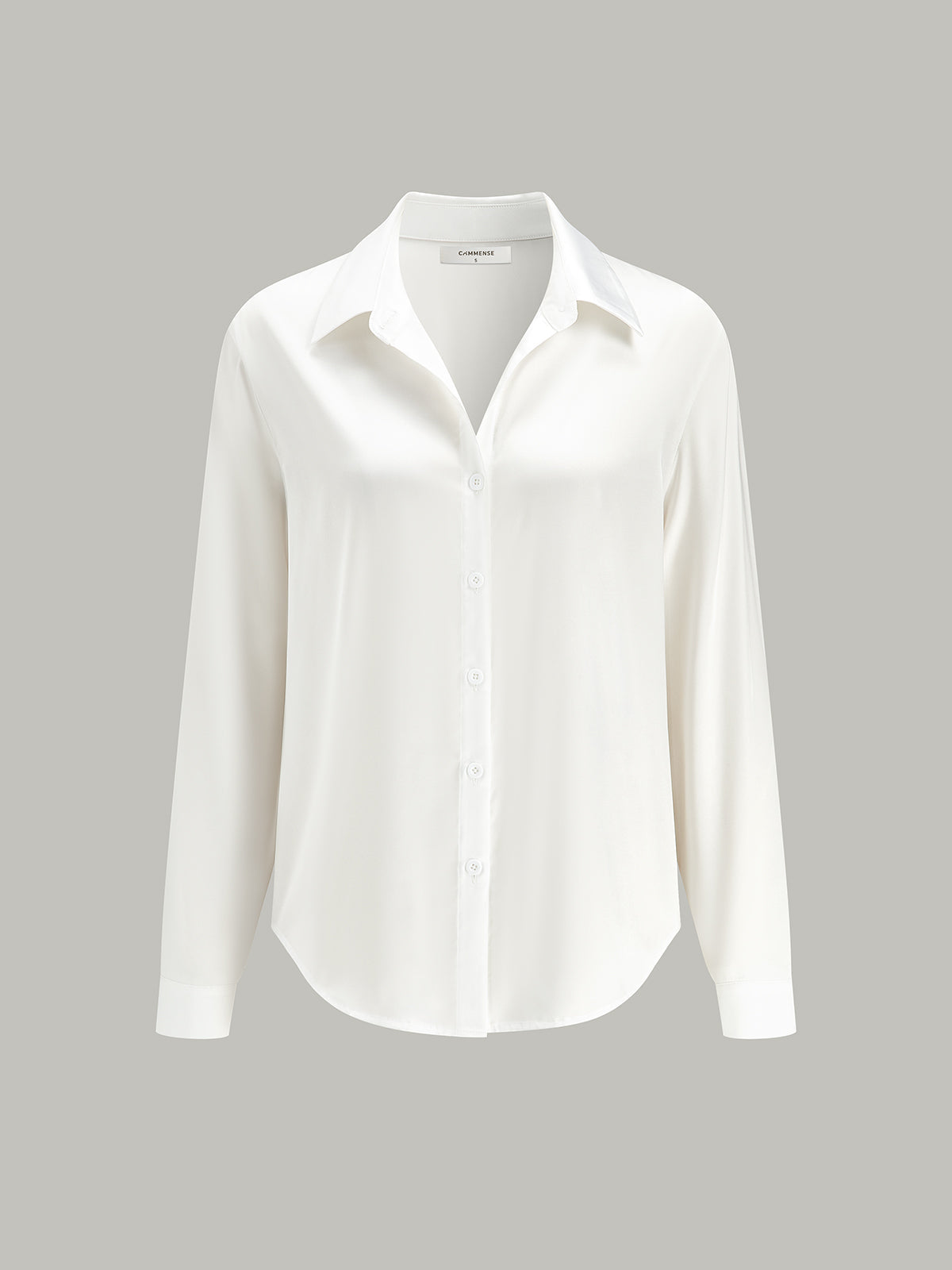 Long-Sleeve Spread Collar Buttoned Shirt