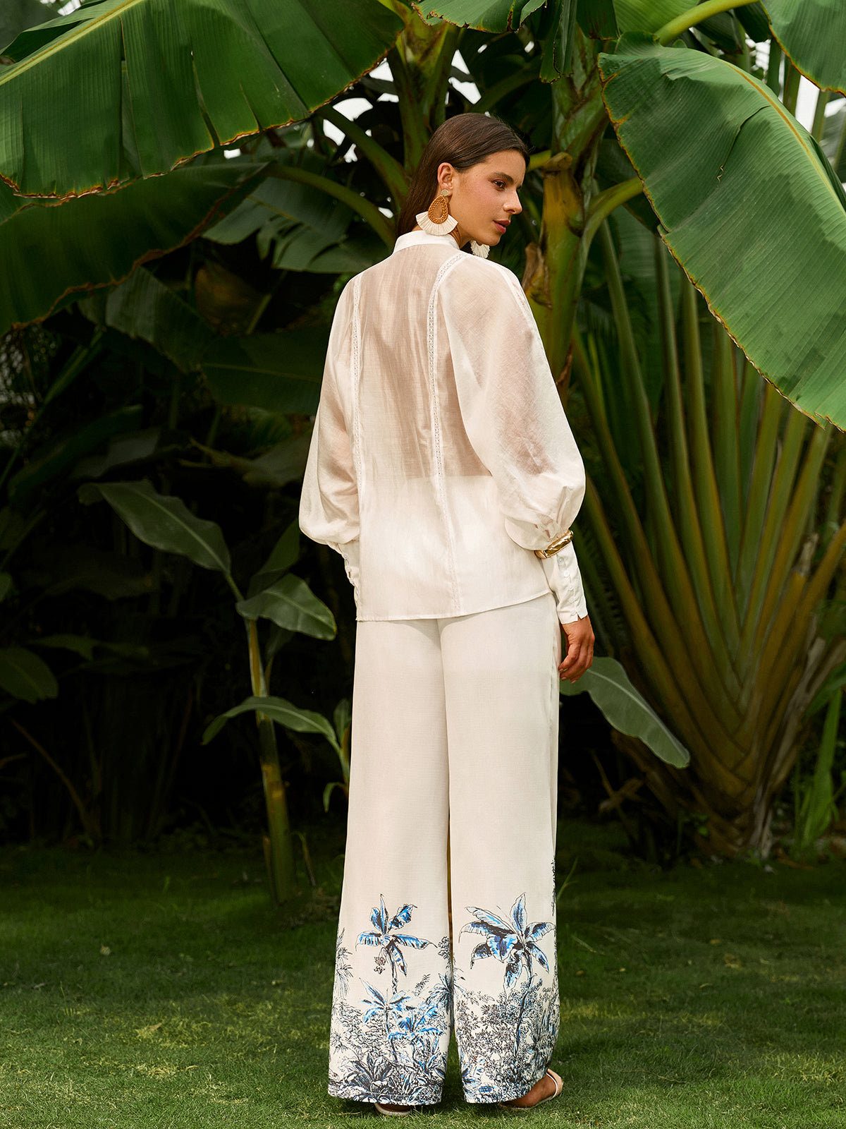 Sheer Puff Sleeve Blouse