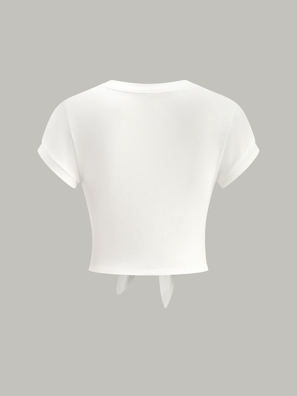 Knot Front V-Neck T-Shirt