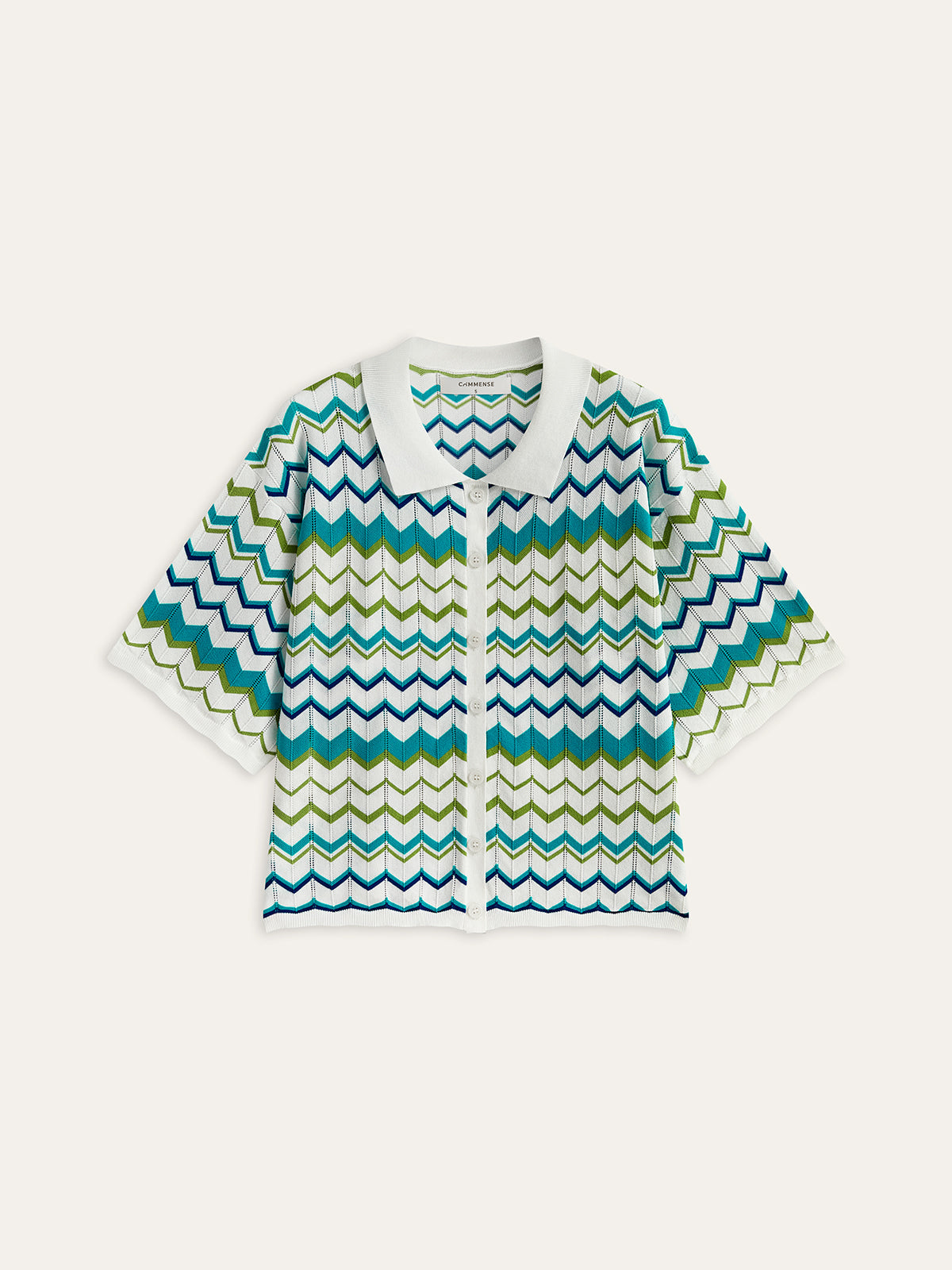 Chevron Pattern Knitted Shorts Set