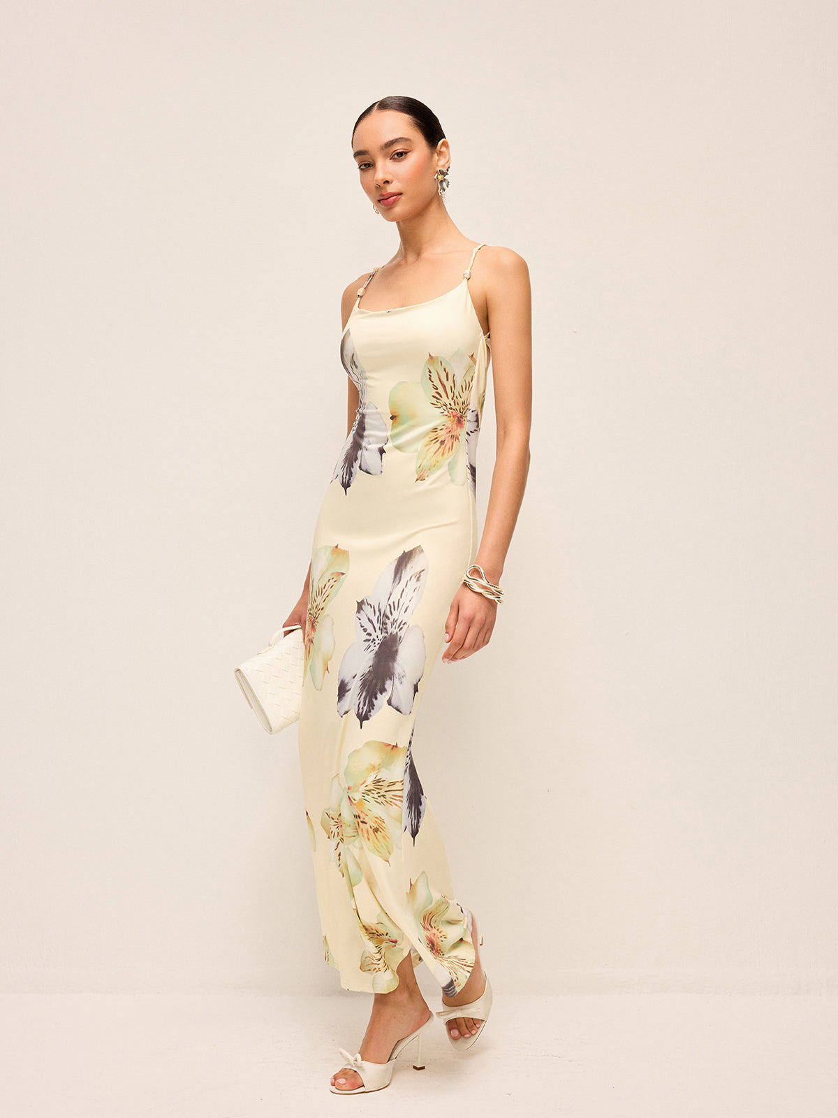 Backless Lace-Up Floral Dress