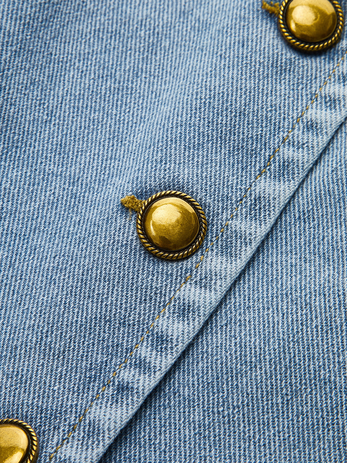 Sleeveless Button-Up Denim Vest