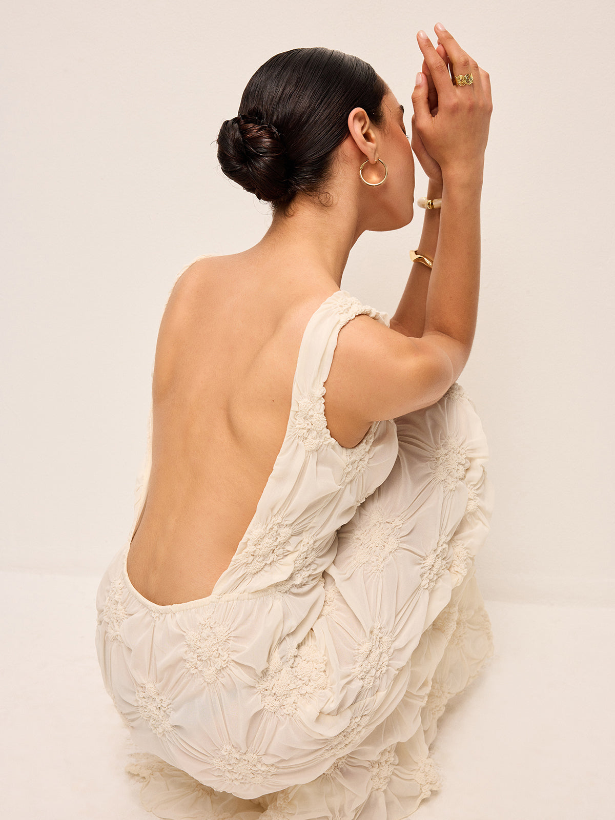 Elegant Embroidered Slit Maxi Dress