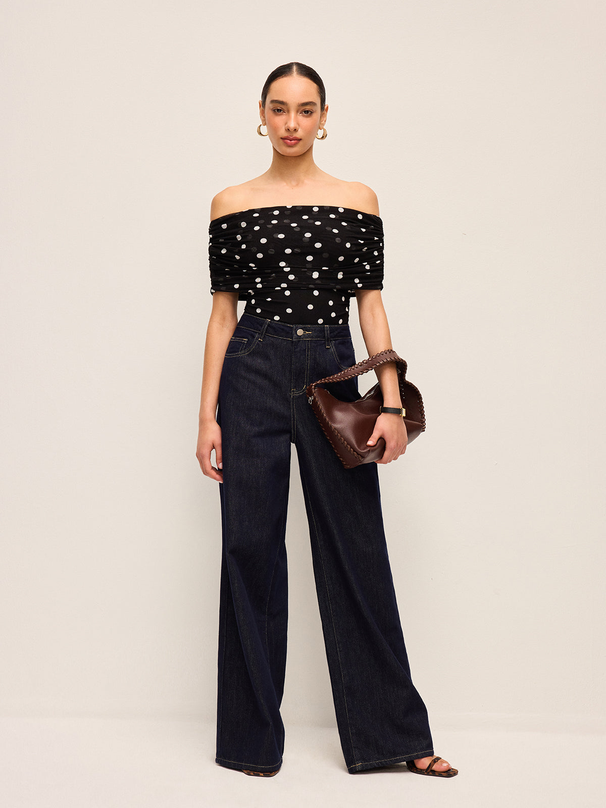 Polka Dot Off-Shoulder Bodysuit