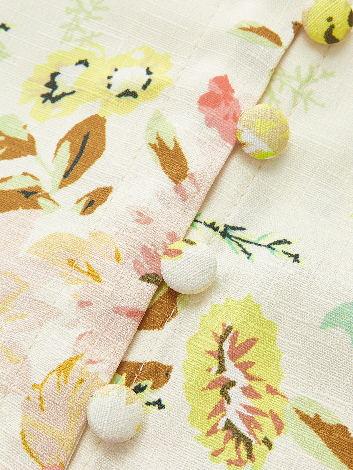 Floral Print Button Detail Dress With Belt