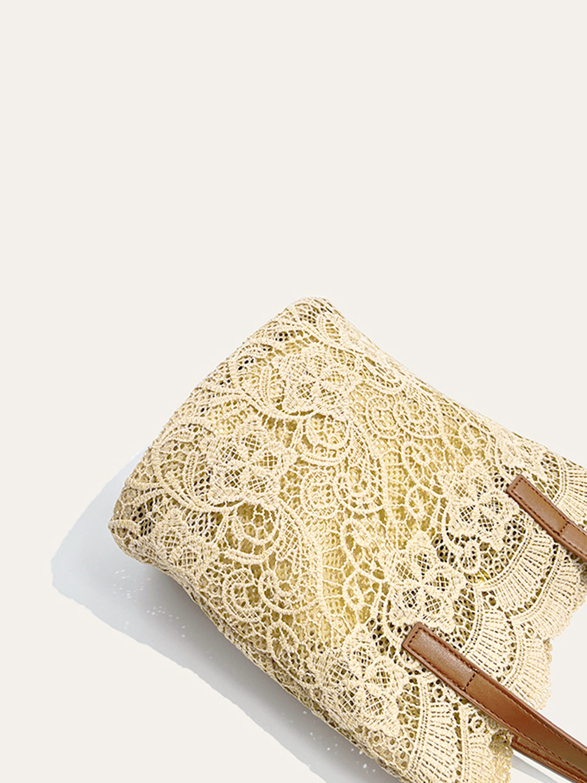 Lace Embellished Tote Bag
