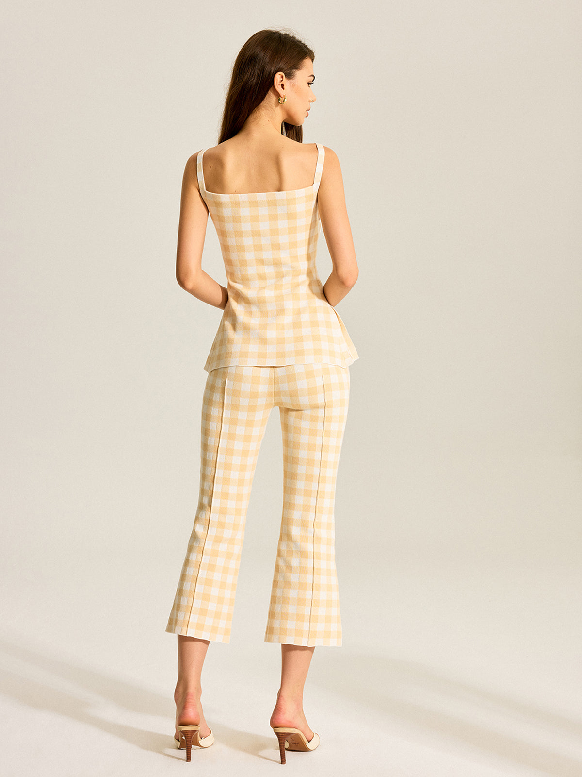Gingham Print Pants Set