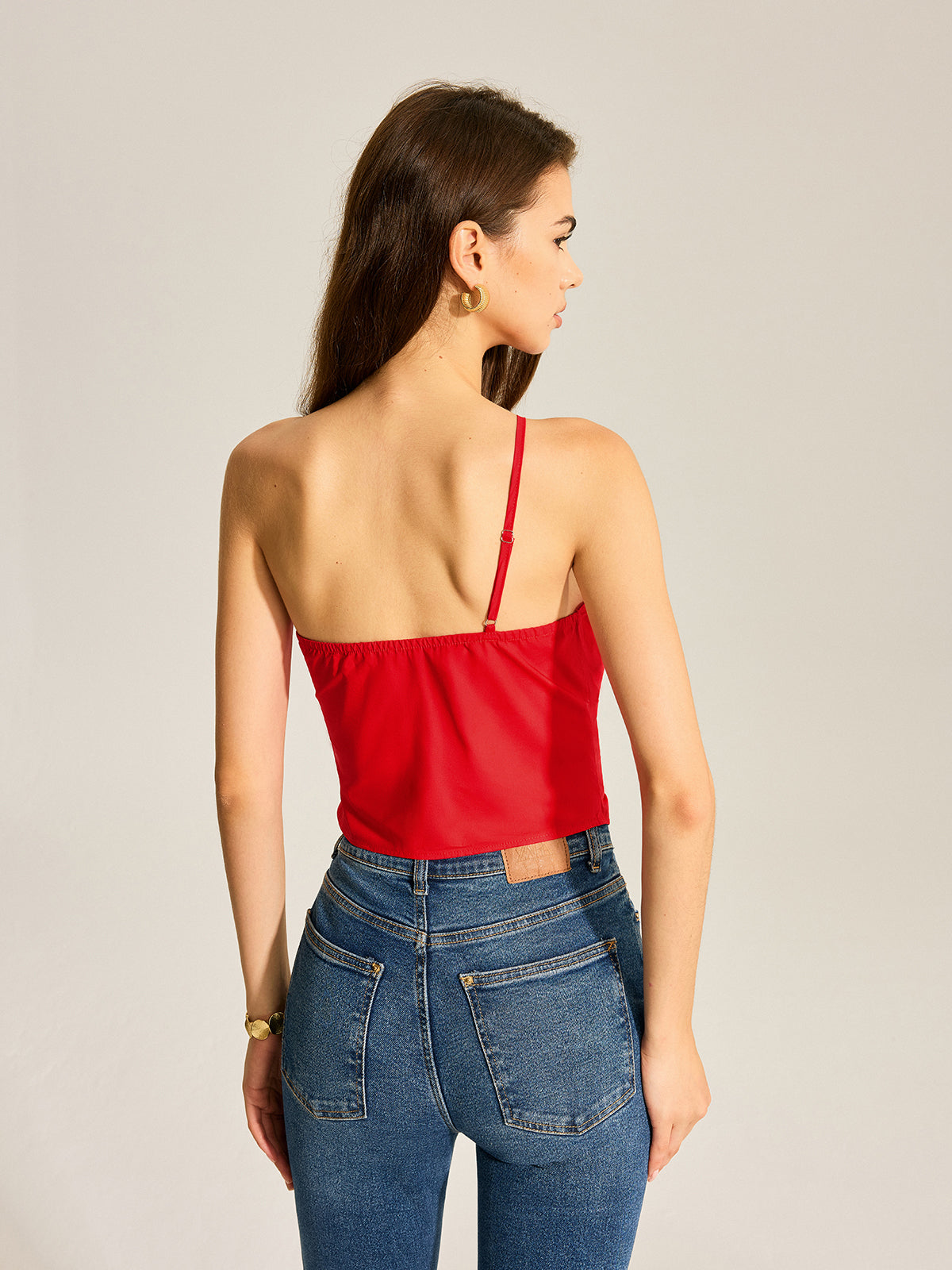 Floral One Shoulder Tank Top