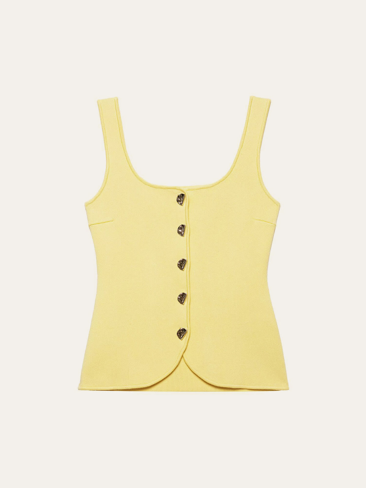 Curved Hem Ribbed Knit Vest