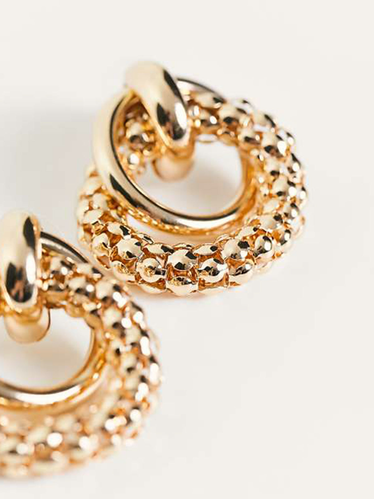 Golden Beaded Hoop Earrings